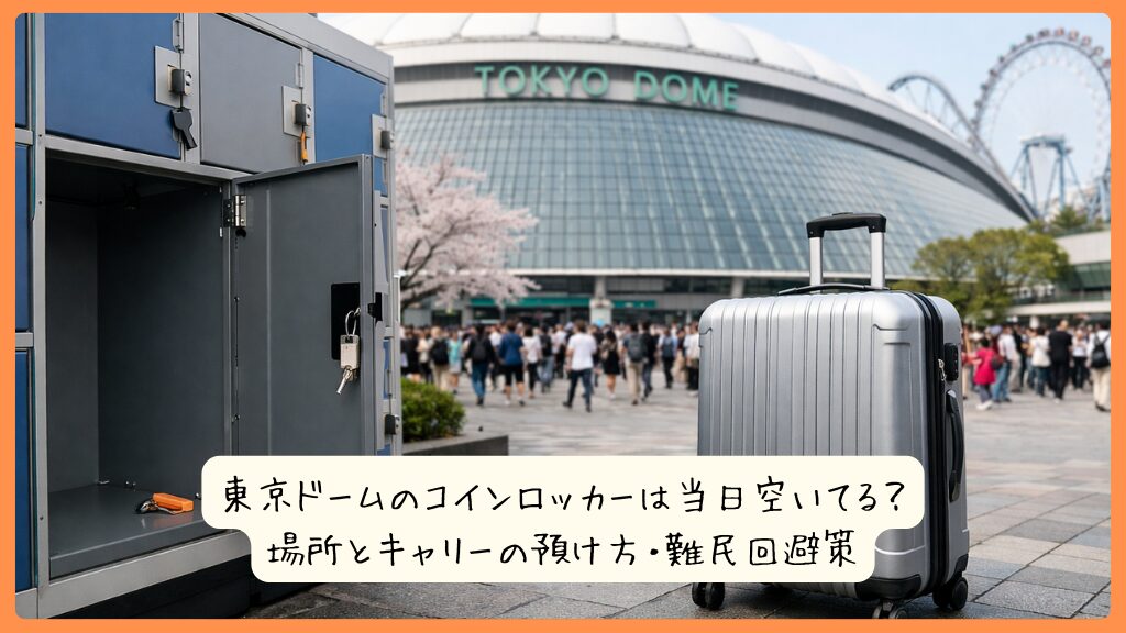 東京ドームのコインロッカーは当日空いてる？場所とキャリーの預け方・難民回避策
