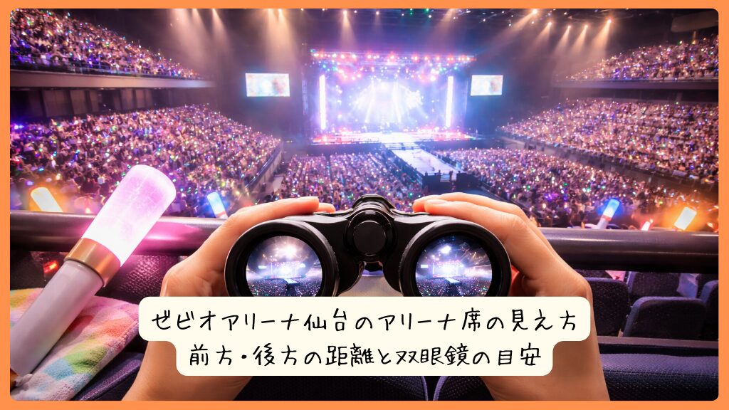 ゼビオアリーナ仙台のアリーナ席の見え方｜前方・後方の距離と双眼鏡の目安