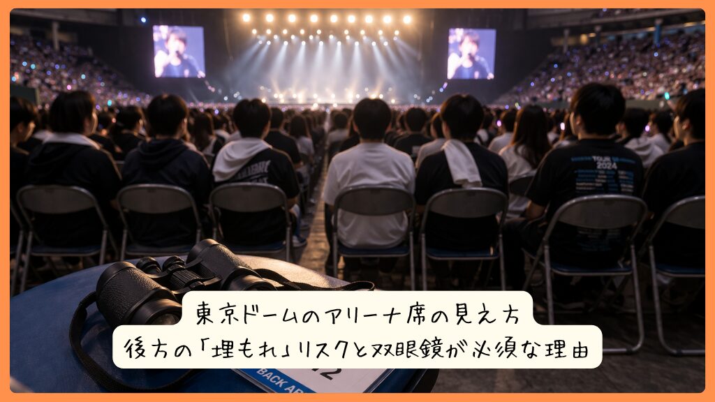 東京ドームのアリーナ席の見え方｜後方の「埋もれ」リスクと双眼鏡が必須な理由
