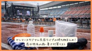 ヤンマースタジアム長居ライブの持ち物まとめ！屋外特有の雨・暑さ対策リスト