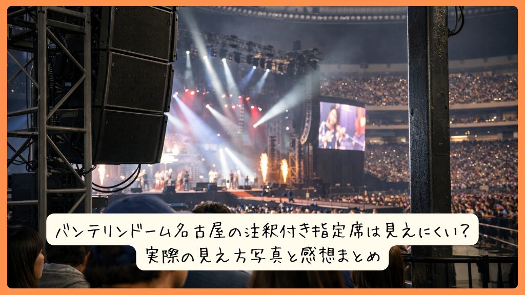 バンテリンドーム名古屋の注釈付き指定席は見えにくい？実際の見え方写真と感想まとめ